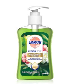 Sagrotan Feuchtigkeitsspendende Handseife Blühende Apfelwiese - Bakterienabwehr für die ganze Familie - 1 x 250 ml