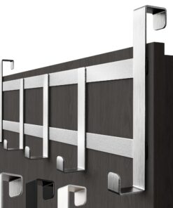 Edelstahl Türgarderobe - Platzsparende Kleiderhaken Tür zum Einhängen, stabilie Garderobe, universelle Türhaken.leiste 1