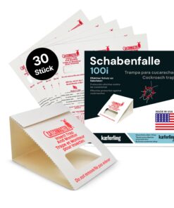Catchmaster Schabenfalle 100i – 30x Klebefallen für Kakerlaken – Giftfrei & Biozidfrei – Effektiv gegen Kakerlaken & Sch