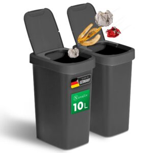 Novaliv 10L Mülleimer mit Anti-Geruch-Funktion für Bad & Küche|Mülleimer|Familie Novaliv 2in1 Mülleimer Bad & Büro|Klapp