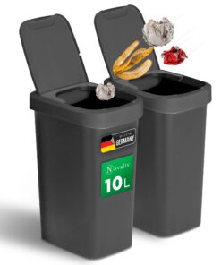 Novaliv 10L Mülleimer mit Anti-Geruch-Funktion für Bad & Küche|Mülleimer|Familie Novaliv 2in1 Mülleimer Bad & Büro|Klapp