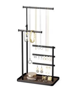 Susswiff Schwarz Schmuck Organizer - 3 Stangen Schmuckständer, perfektes Parfüm und Schmuckaufbewahrung für jede Frau, i