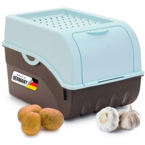 Novaliv Turquesische Kartoffel Aufbewahrungsbox Mittel 5L | Stapelbar | Gemüsebox | Obstbehälter | Frischhaltung