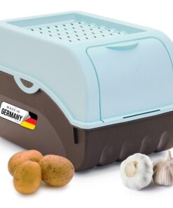 Novaliv Turquesische Kartoffel Aufbewahrungsbox Mittel 5L | Stapelbar | Gemüsebox | Obstbehälter | Frischhaltung