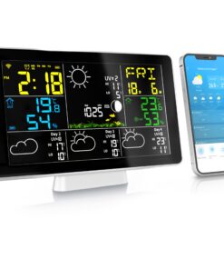 Brandson - Wetterstation Wlan mit Außensensor WiFi – Innen und Außentemperatur – Luftdruck/Barometer – Luftfeuchtigkeit