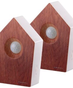 PEARL Soundboxen Vogelgezwitscher 2er-Set Naturgeräuschebox mit Bewegungssensor - Teak-Holz-Optik, 120 s, ideales Biblio