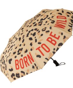 FISURA "born to be wild" Leopardenmuster Frauen Regenschirm - Automatisch, Windfest, 96 cm Durchmesser