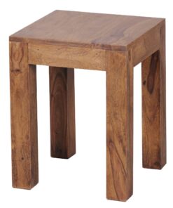 FineBuy Beistelltisch Massiv-Holz Braun Wohnzimmer-Tisch Farbe wählbar Landhaus-Stil