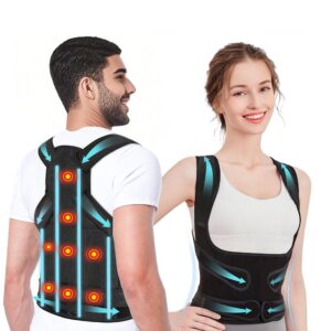 WVWMYM Rücken Geradehalter Damen Herren - 8 Magnete - Haltungskorrektur Rücken - Einstellbare vollere Rückenlehne - Für