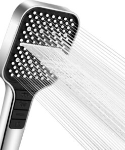 Wassersparender Duschkopf VEHHE 7 Strahlarten Regendusche Einhand-Einstellbar Anti-Stau-Silikondüse Gross Druckerhöhend
