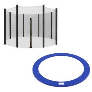 SONGMICS Trampolin-Sicherheitsnetz, sichert Kinder bei der Sprünge, für 8 Stangen Trampoline, Ø 366 cm, schwarz und blau