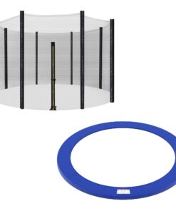 SONGMICS Trampolin-Sicherheitsnetz, sichert Kinder bei der Sprünge, für 8 Stangen Trampoline, Ø 366 cm, schwarz und blau