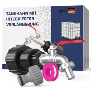 IBC Tankhahn 1000L 1/2 S60X6 mit Integrierter Verlängerung - Ideal für IBC Tanks - Speziell für deutsche IBC Tankanschlü