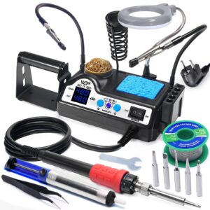 WEP 927-IV V1 Lötkolben Set - 110W, 3 Voreinstellkannen, Schlafmodus, LED-Vergrößerungsglas, 5 zusätzliche Lötspitzen, S