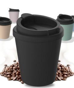Thermobecher Kaffee to go - Bio-Kunststoff, BPA-frei & recyclebar - Büro, Auto, Schule - 250 ml, Schiefer