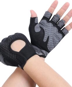 Flintronic Atmosphärische Fitness Handschuhe für Damen und Herren, Gym Gloves mit Mikrofasergewebe, Anti-Rutsch-Silikon
