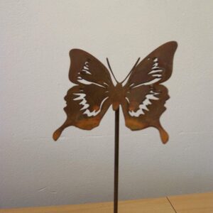 Rostikal Blumenstecker Schmetterling aus Metall für Edelrost Falter Gartendekoration 52 cm Hoch