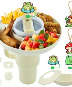 Forbabe Snackteller mit Deckel für Stanley Cup (Weiß) Forbabe Silikon Snackschale Zubehör Set für Stanley Cup (Weiß) For