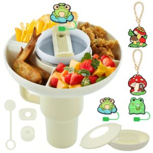Forbabe Snackteller mit Deckel für Stanley Cup (Weiß) Forbabe Silikon Snackschale Zubehör Set für Stanley Cup (Weiß) For