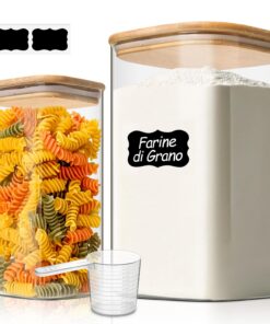 ComSaf Luftdicht Vorratsgläser 2er Set 1,1L/3,4L – Perfekt für Mehl, Müsli & Pulver in der Küche