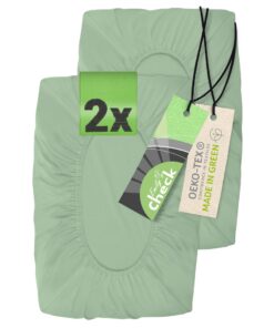 2er Pack Spannbezug Gesundheitskissen - Salbei - 30-35 x 45-50 cm - Oeko-Tex Standard 100