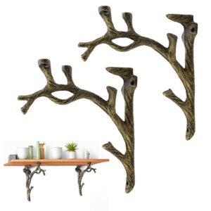 Vintage Regalhalter 2 Stück Schwerlastbewirtet Wohnzimmer und Garten Deko in Bronze