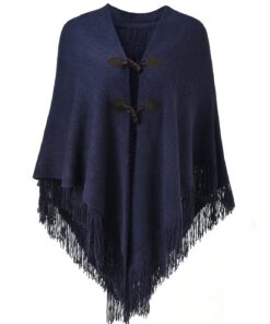 Ferand Damen Poncho Lockerer Cape Schal für Herbst Winter