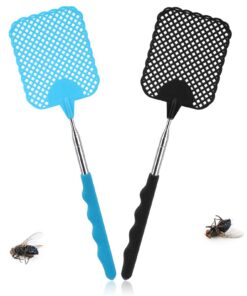 Fliegenklatsche 2 Stück Ausziehbar Schwarz Für Abwehren Von Fliegen Und Anderen Insekten | Fliegenklatsche 2 Stück Mit