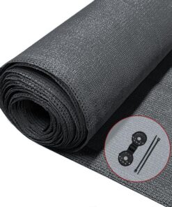 VOUNOT® Sichtschutz Zaun 150 g/m² Anthrazit, UV-resistent und Reißfest Windschutz, 85% Beschattungsgrad mit Löchern und