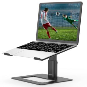 BoYata Höhenverstellbarer Laptop-Ständer für Büro und Schulraum, Belüfteter Aluminium-Notebookhalter, Kompatibel mit 10-