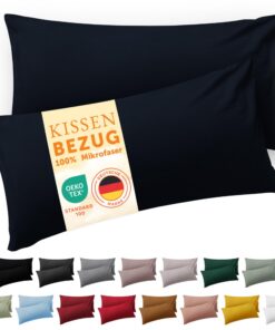 Blumtal Oeko-TEX zertifizierte Kissenbezug 40x80 Extra weich & waschmaschinenfest - Für Ihr Sofa 2 Stück - Dunkelblau OE