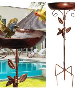 Zyluniy Winterfeste Vogeltränke - Stabiles Wasserschale für Vögel, Premium Vogelbad mit Ständer, Winterfest & Rostfrei 3