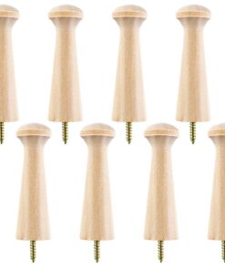 Xinjoduz 8 Stück Vintage Holzhaken für Hüte, Handtücher und Kleidung zum Schraubengehen | Holz, Einzelverkauf | Garderob