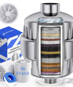 Veoryfly 36 Stufen Duschfilter mit Lüfterblättern - Vitamin C & Kalkfilter für optimale Haut-, Haar- und Nägelpflege - D