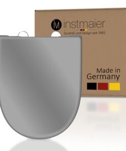 Instmaier D-Form Toilettendeckel Absenkautomatik Manhattan-Grau Made in Germany Duroplast leicht abzunehmende Toilettenb