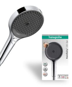Hansgrohe Rainfinity Duschkopf - 3 Strahlarten, runde Brause (⌀ 130 mm), Antikalk-Funktion,chromengefasst