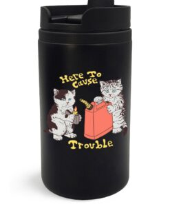 Kreative Cute Kittens Cause Trouble Travelmug für Frauen insulierter KaffeebecherPORTABLE TRAVEL TUMBLER MIT ANGEZAHLTEM