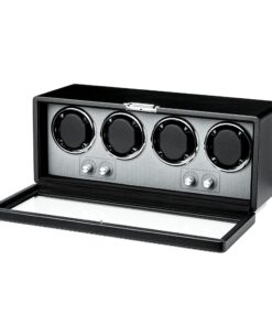 Mcbazel Automatische Uhrenbewegerbox Schwarz für 4 Uhren | Mcbazel ultraleiser Uhrenbewegerbox mit LED-Lichtanzeige | M