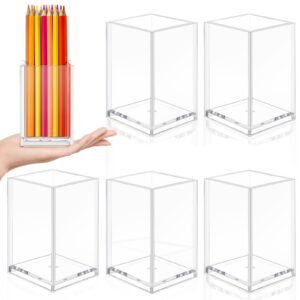 6 Stück transparenter Acryl-Stiftehalter für Büro und Schule, praktischer Make-up-Pinselfach, hochwertiger Acryl-Organi