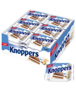 Knoppers gefüllte Waffelschnitte – Milch- und Nougatcreme, Haselnüsse und Kakao – Süßes Leckerbiss für Kinder und Erwach