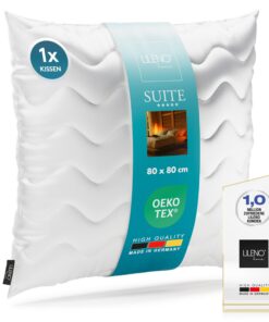 LILENO HOME 1er Set waschbare Kopfkissen 80x80 cm - Hotelqualität - Allergiker geeignet - Made in Germany - 80x80cm Pols