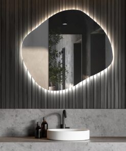 Artforma LED-Badspiegel mit Asymmetrischer Unregelmäßiger Form - Modernes Design für Badezimmer - Unregelmaß 94x84 cm
