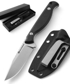 Outdoor Gürtelmesser GT3 Schwarz für Outdoor-Passionale mit Kydex Holster und Micarta Griff |GT3 Outdoor Messer Survival