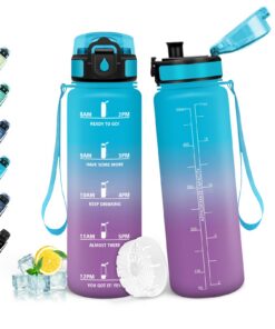 HoneyHolly Trinkflasche 1L Auslaufsicher mit Zeitmarkierung