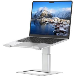 SOUNDANCE Verstellbar Laptop-Ständer für Office-Use, hochwertiger Computer-Halter, ideal für lange Arbeitszeiten (Silber