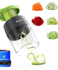 Ibergrif M522 Spiralschneider Gemüse 4 in 1 - BPA-frei & Spülmaschinenfest - Ideal für Zucchini & Gurken Spiralschnitte