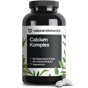 Calcium Komplex mit Magnesium & Zink für Erwachsene – ideal für Knochengesundheit – mit Vitamin D3 & K2 – 360 Tabletten,