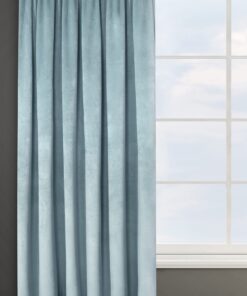 Eurofirany ROSA Vorhangsamt - Weich & Edel für Wohnzimmer & Schlafzimmer, modern klassisch, 200g/m², 140x270 cm, blau