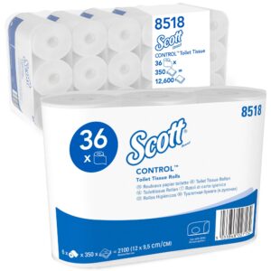 Scott Control 8518 Standard Toilettenpapierrollen, 3-Lagig, weiß, Premium Großpackung 36 x 350 Blatt (12600 Blatt) EU Ec