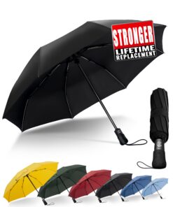 Chakipee Kompakter Reise Regenschirm Groß Sturmfest – Automatik Taschenschirm für Herren und Damen